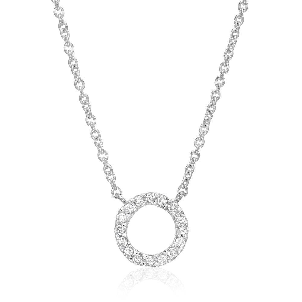 Small Diamond Open Circle Necklace